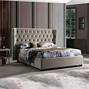 letto con testata velluto