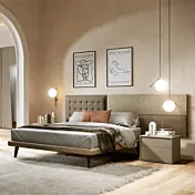 letto con testata marrone