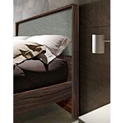 Letto matrimoniale in legno, Noce Moro con inserto Graniglia scura