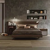 letto matrimoniale noce moro