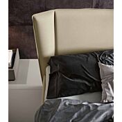 Letto matrimoniale ecopelle Polvere, con piedini