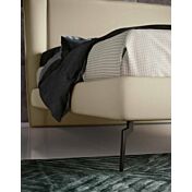 Letto matrimoniale ecopelle Polvere, con piedini