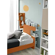 letto con libreria in testata