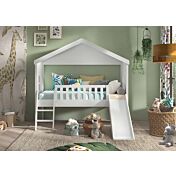 Letto a casetta con scivolo e finestre, scontato del 70%