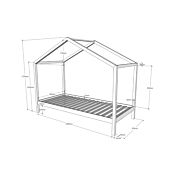 Letto montessoriano bambini design a casetta, Bianco laccato