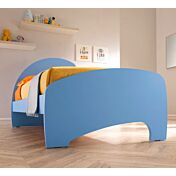 Letto singolo Alfie con testata e pediera Moretti Compact, finitura Cielo