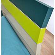 Letto singolo Bend con testata in legno, Moretti Compact