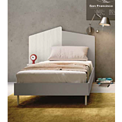 Letto singolo per ragazzi in Bianco altea e Grigio seta