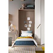 Letto salvaspazio verticale, a scomparsa in finitura Gessato Canapa