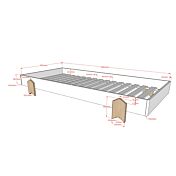 Letto singolo sommier per camerette, sovrapponibile, disponibili 2 colorazioni