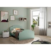 Letto una piazza e mezza con pediera, finitura Agave