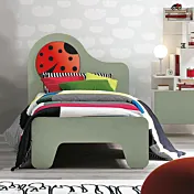 letto singolo verde salvia moderno