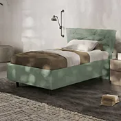 letto verde con rete contenitore 