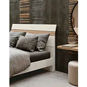 letto spatolato bianco e noce