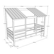 Letto montessori a casetta, finitura Bianco laccato