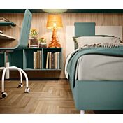 Cameretta con ponte angolare, finitura Noce biondo, Orzo e Verde salvia