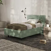 letto verde tessuto contenitore