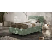 Letto in finitura Verde Salvia con rete contenitore 