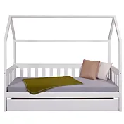Letto montessoriano design a casetta, Bianco, 90x200 cm in saldo