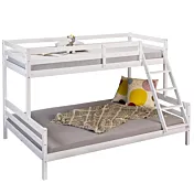 Letto a castello alla francese, 140x200 e 90x200, Bianco in promo