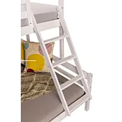 Letto a castello alla francese, 140x200 e 90x200, Bianco in offerta