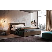 Letto matrimoniale Metiz con contenitore, finitura Noce Moro