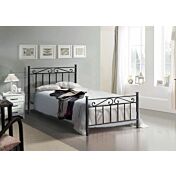 Pediera letto e testata in ferro, letto classico online in Grigio titanio