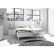 Camera da letto completa moderna in finitura bianco opaco armadio 220x210