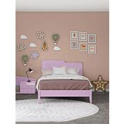 Letto una piazza e mezza Folder con testata in legno, finitura Papaya