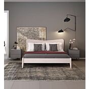 Letto matrimoniale Winner moderno con testata in legno, finitura Noce brina