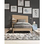 Letto singolo Edge Plus con testata in legno, finitura Royal Oak