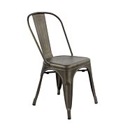 Sedia Stile Industry, struttura in metallo etnica colore canna di fucile