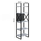 Libreria Ankara stretta bianca e antracite