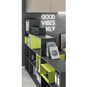 libreria verde e grigia