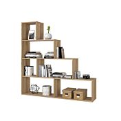 Libreria divisoria bifacciale, design moderno, finitura Rovere