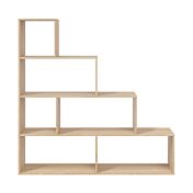 Libreria divisoria bifacciale, design moderno, finitura Rovere