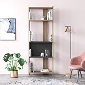 Libreria Ankara 5 ripiani in finitura Rovere e Antracite