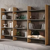 libreria grigio e noce