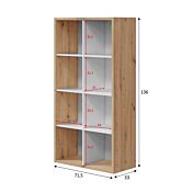 Libreria rovere nodi e bianco opaco, 6 ripiani