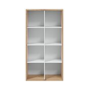 Libreria rovere nodi e bianco opaco, 6 ripiani