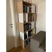 libreria scontata rovere e bianca