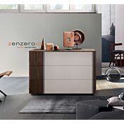 Set moderno Santorini bicolor in finitura Noce moro e Grigio seta