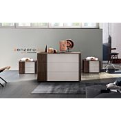 Set moderno Santorini bicolor in finitura Noce moro e Grigio seta