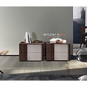 Set moderno Santorini bicolor in finitura Noce moro e Grigio seta