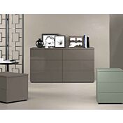 Comò moderno a 6 cassetti in finitura Grigio Cenere