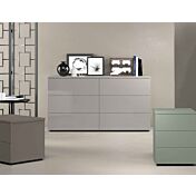 Comò moderno a 6 cassetti in finitura Grigio Seta