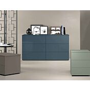 Comò moderno a 6 cassetti in finitura Petrolio