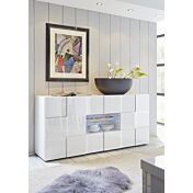Credenza 2 cassetti e 2 ante, Bianco Lucido