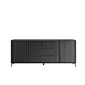 Madia moderna 2 ante 3 cassetti in finitura Nero Frassinato