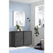 Madia 2 ante in finitura effetto Marmo Nero di Carrara